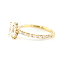 Hidden Halo Oval Diamond Engagement Ring