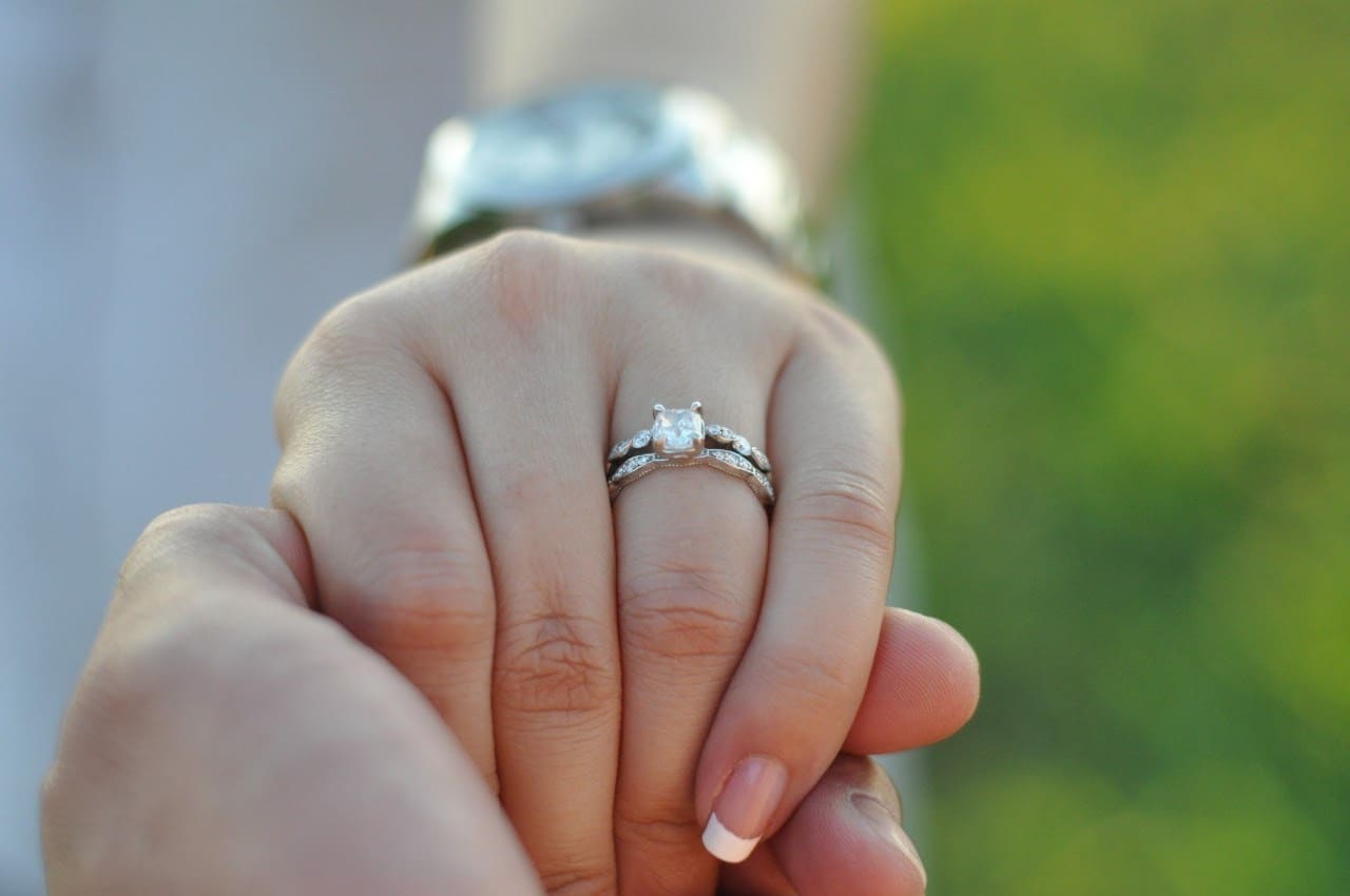 engagement ring and wedding band
