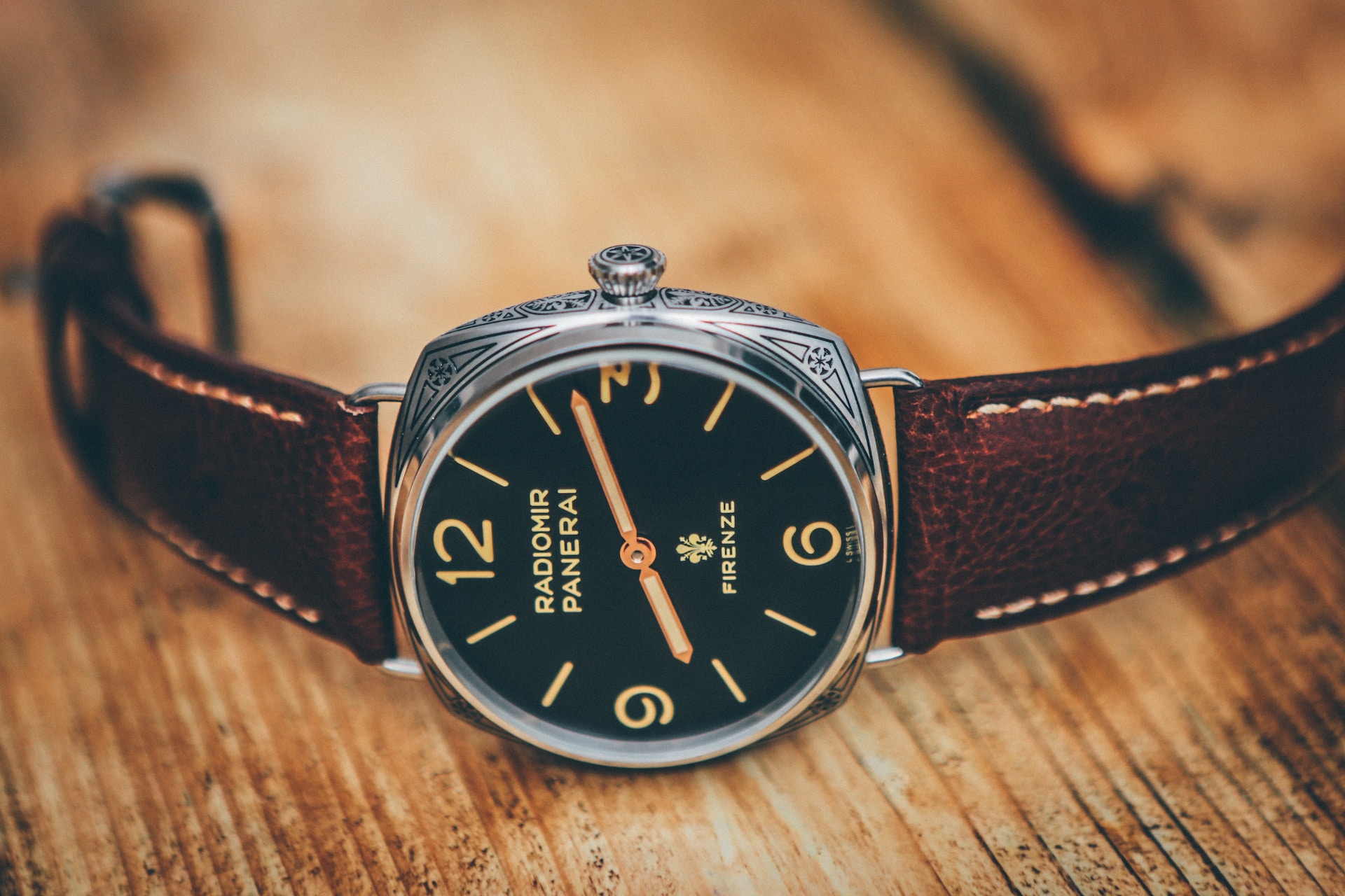Radiomir Panerai watch on a wooden table