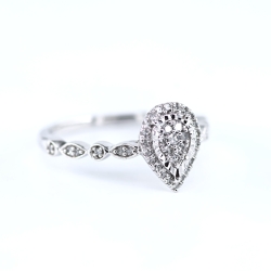 Tear Drop Diamond Engagement Ring